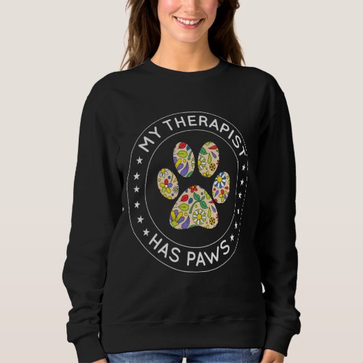 Sweatshirt Propriétaire de chien Thérapie animale Mon thérape (Devant)