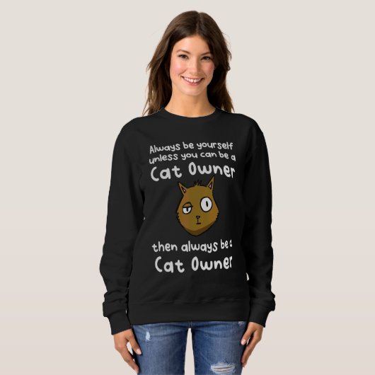 Sweatshirt Propriétaire du chat (Devant entier)