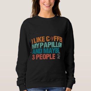 Sweatshirt Propriétaire Et Café De Chien Papillon Rétro