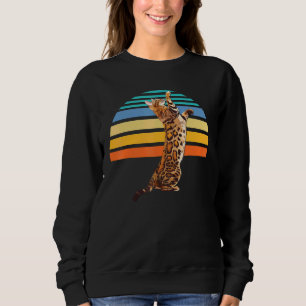 Sweatshirt Propriétaire vintage du chat Bengale Retro Moms Da