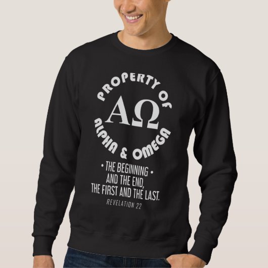 Sweatshirt Propriété du père chrétien Alpha Omega T (Devant)