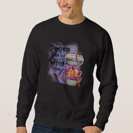 Sweatshirt Propulsé par épices citrouilles et des vibes de so (Devant)