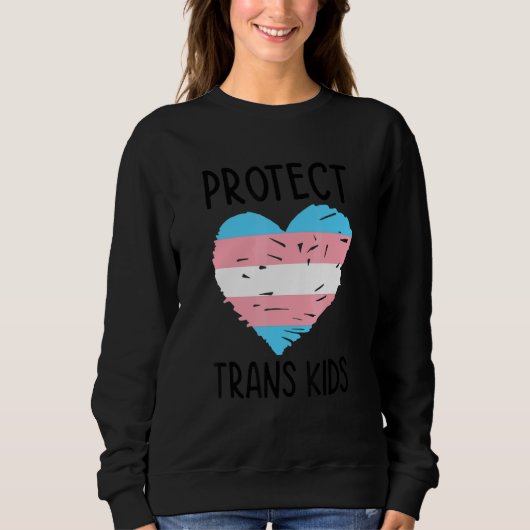 Sweatshirt Protect Trans Kids Lgbtq Rainbow Pride Diversity Q (Devant)