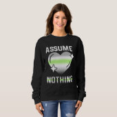 Sweatshirt Proud AGENDER Assume Nothing Nonbinary Agender Fla (Devant entier)