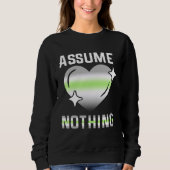 Sweatshirt Proud AGENDER Assume Nothing Nonbinary Agender Fla (Devant)