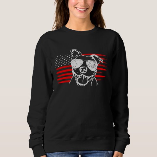 Sweatshirt Proud American Pitbull  USA Pit Bull Dad Mom (Devant)