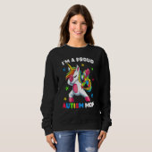 Sweatshirt Proud Autism Mom Dab Dance Women's Dabbing Unicorn (Devant entier)
