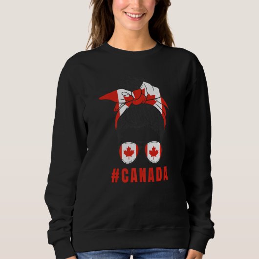 Sweatshirt Proud Canadian Girl Canada Flag (Devant)