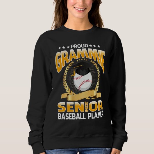 Sweatshirt Proud Grammie Senior Class Of 2024 Baseball Player (Devant)