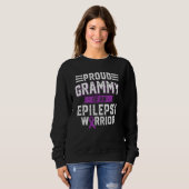 Sweatshirt Proud Grammy Of An Epilepsy Warrior Awareness Mont (Devant entier)