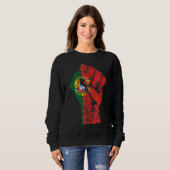 Sweatshirt Proud Portuguese Retro Portugal Flag 2 (Devant entier)