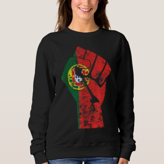 Sweatshirt Proud Portuguese Retro Portugal Flag 2 (Devant)