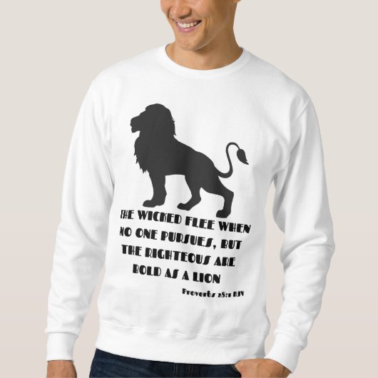 Sweatshirt Proverbes 28:1 Bible Verse Citation KJV Hommes (Devant)