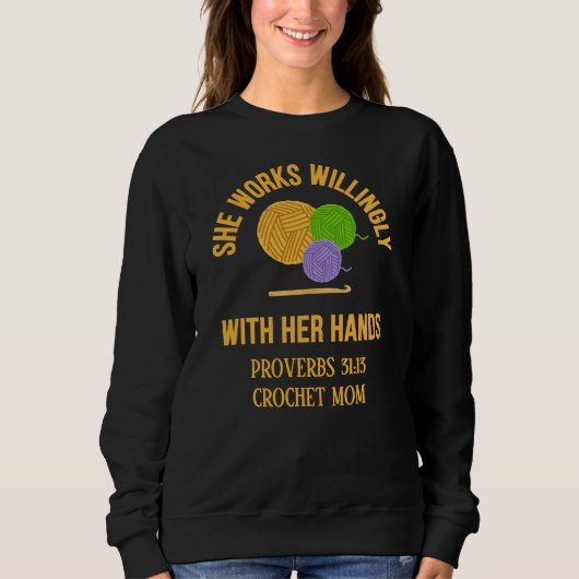 Sweatshirt PROVERBES 31 Laine de maman au crochet (Devant)