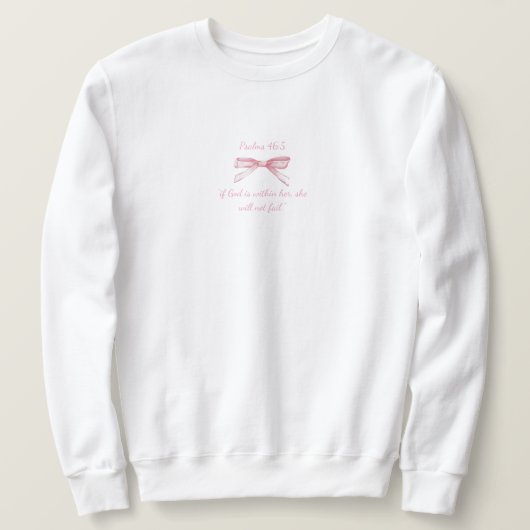 Sweatshirt Psaumes 46:5 Col cendré (Design devant)