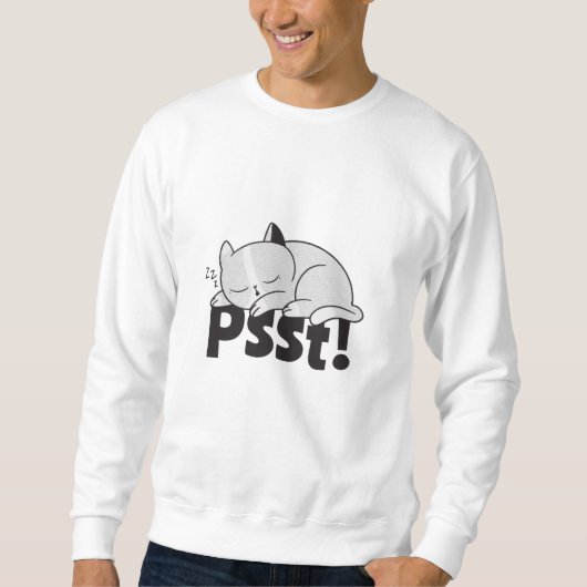 Sweatshirt Psst Lazy chat dort (Devant)