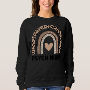 Sweatshirt Psych Infirmière Léopard Arc-en-ciel