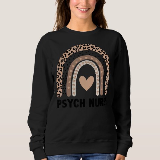 Sweatshirt Psych Infirmière Léopard Arc-en-ciel (Devant)