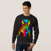 Sweatshirt Psychedelic Kitty Kitten In Cat Style (Devant entier)