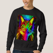 Sweatshirt Psychedelic Kitty Kitten In Cat Style (Devant)
