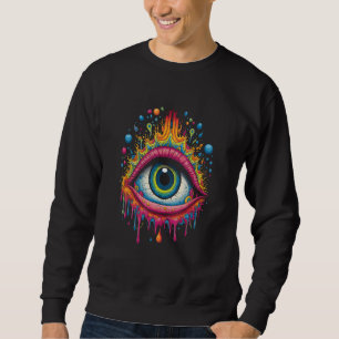 Sweatshirt Psychédélique troisième oeil Trippy coloré Hippie