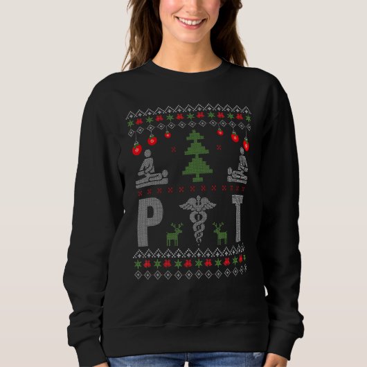 Sweatshirt Pt physiothérapeute vilain pull de Noël Thera (Devant)