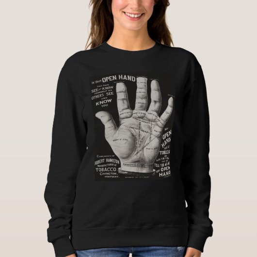 Sweatshirt Publicité d'impression vintage main ouverte (Devant)