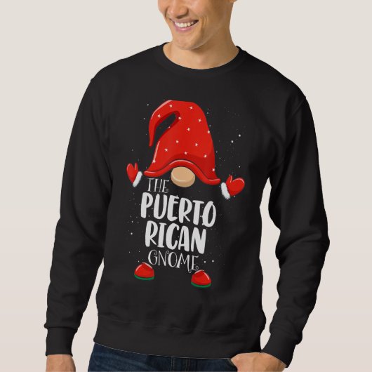 Sweatshirt Puerto Rican Gnome Matching Family Group Noël (Devant)