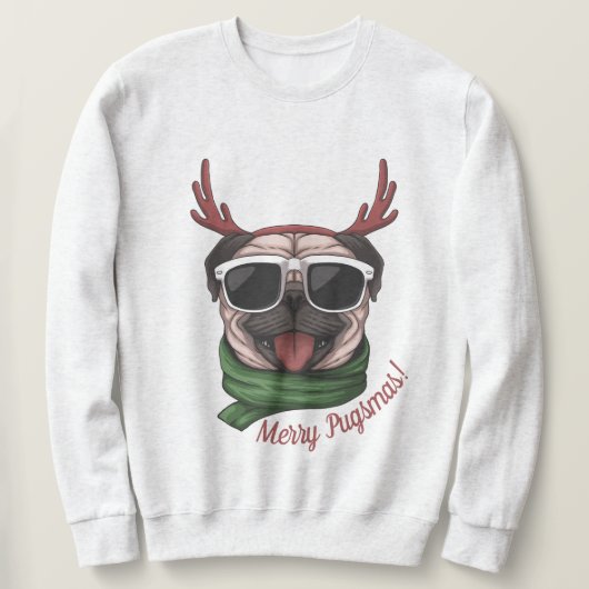 Sweatshirt Pug de Christmas (Design devant)