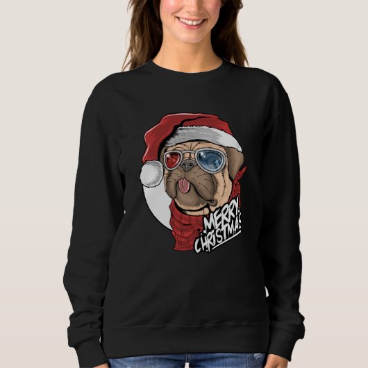 Sweatshirt Pug de Christmas (Devant)