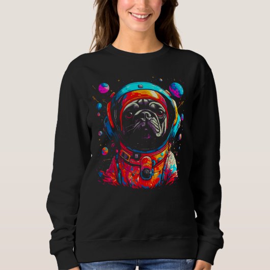 Sweatshirt Pug Dog  Astronaut (Devant)