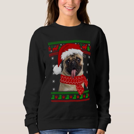 Sweatshirt Pug Dog Ugly Sweater Christmas Puppy Dog (Devant)