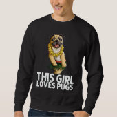 Sweatshirt Pug For Girls Kids Hula Dancer Aloha Pug  1 (Devant)