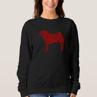 Sweatshirt Pug Valentines Day Dog  Men Boys Heart