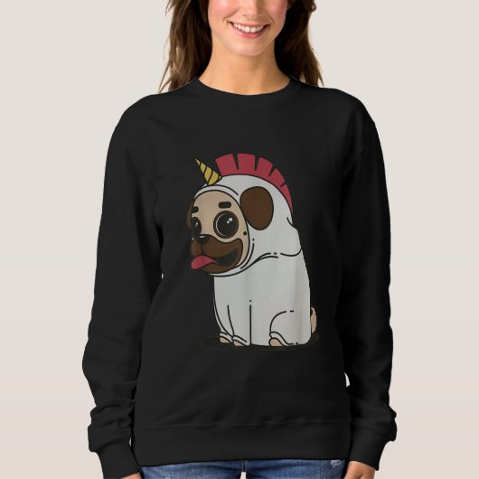 Sweatshirt Pugicorn Pug in Unicorn Dress Pug Owner Dog Love (Devant)