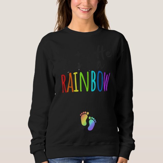 Sweatshirt Puis Il A Envoyé Rainbow Christian Prenancy Annouc (Devant)