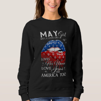 Sweatshirt Puisse Fille Une Bonne Fille Aime Sa Mama Jésus Et