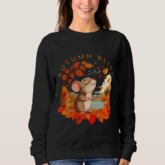 Sweatshirt Pull à capuche Automne Bliss Souris Mignonne (Devant)
