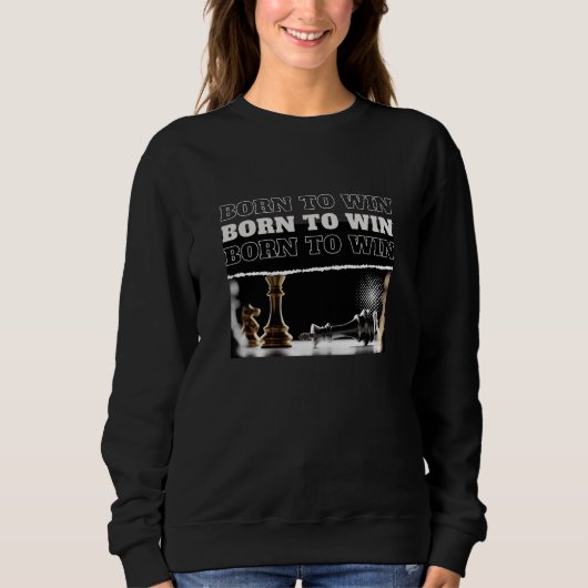 Sweatshirt Pull à capuche « BORN TO WIN » Victoire aux échecs (Devant)
