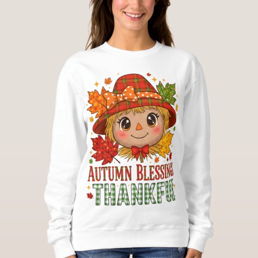 Sweatshirt Pull à capuche épouvantail Automne bénédictions – (Devant)