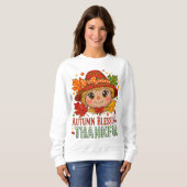 Sweatshirt Pull à capuche épouvantail Automne bénédictions – (Devant entier)
