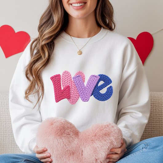 Sweatshirt Pull à motif d'amour au crochet faux