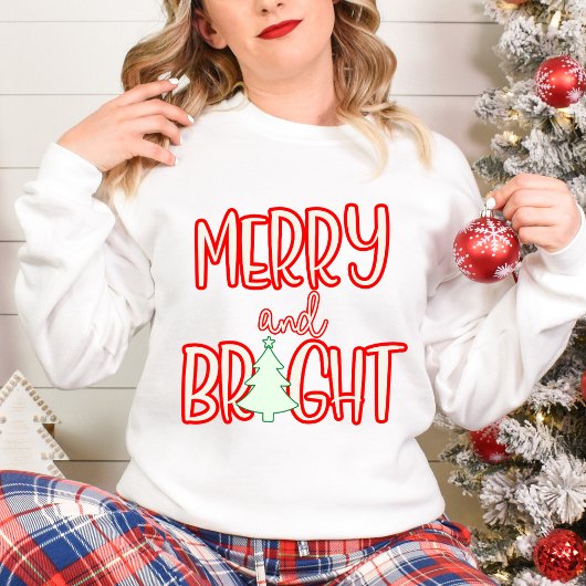 Sweatshirt Pull festif rétro de vacances avec arbre de Noël