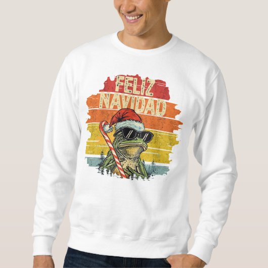 Sweatshirt Pull Fleece Navidad Drôle Santa Grenouille pour Ho (Devant)