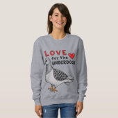 Sweatshirt Pull "Love For The Underdogs" Pigeon (Devant entier)
