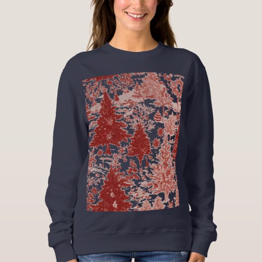 Sweatshirt pull sweatée arbres de Noël pour femmes (Devant)