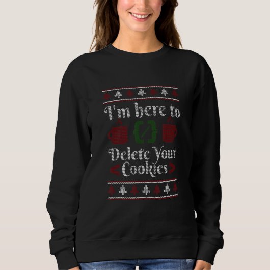 Sweatshirt Pull Ugly de Noël Je Suis Là Pour Supprimer Votre (Devant)