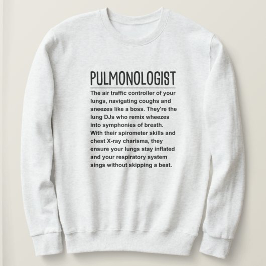 Sweatshirt Pulmonologue (Design devant)