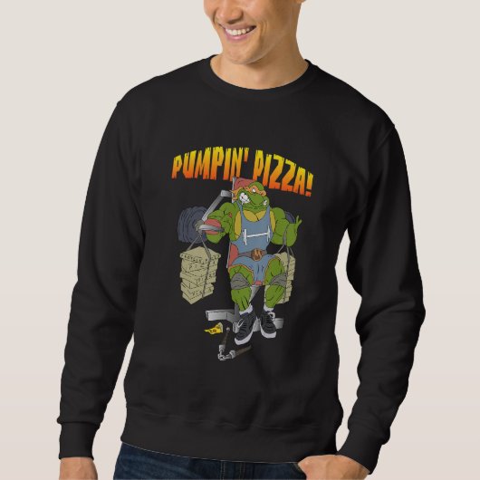 Sweatshirt Pumpin Pizze Turtle Fitness Weightlifting Bodybuil (Devant)