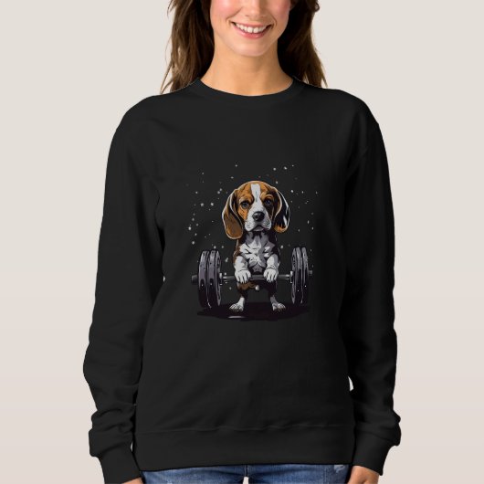 Sweatshirt Pumping Poids Lifting Funny Beagle 2 (Devant)
